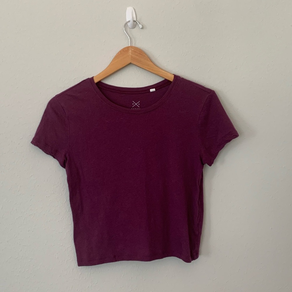 pacsun maroon basic crop top